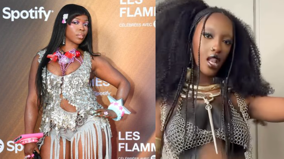 Cotte de mailles et chaussures ovnis : Ebony et Theodora ont retourné le tapis rouge des Flammes 2026 avec leur tenue