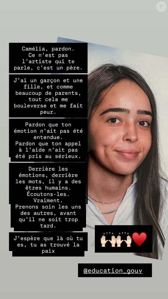 Story de Jarry concernant le suicide de Camélia sur Instagram ©Instagram - Jarry
