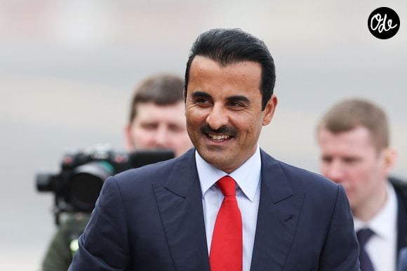Le cheikh Tamim ben Hamad Al Thani, émir du Qatar, participe à une rencontre avec Vladimir Poutine, président de la Russie, au Kremlin de Moscou le 17 avril 2025. © ITAR TASS / BESTIMAGE