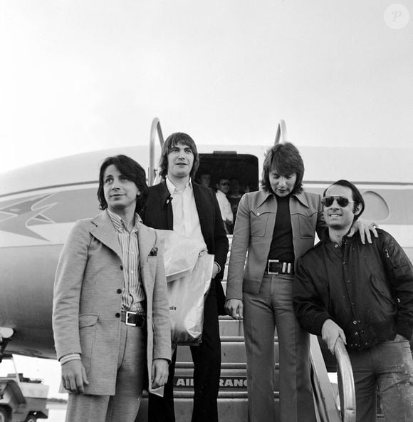 Serge Lama, Monty, Hervé Vilard et Guy Marchand au Festival de Cannes le 12/05/1971 Photo AGENCE/APS-MEDIAS/ABACAPRESS.COM