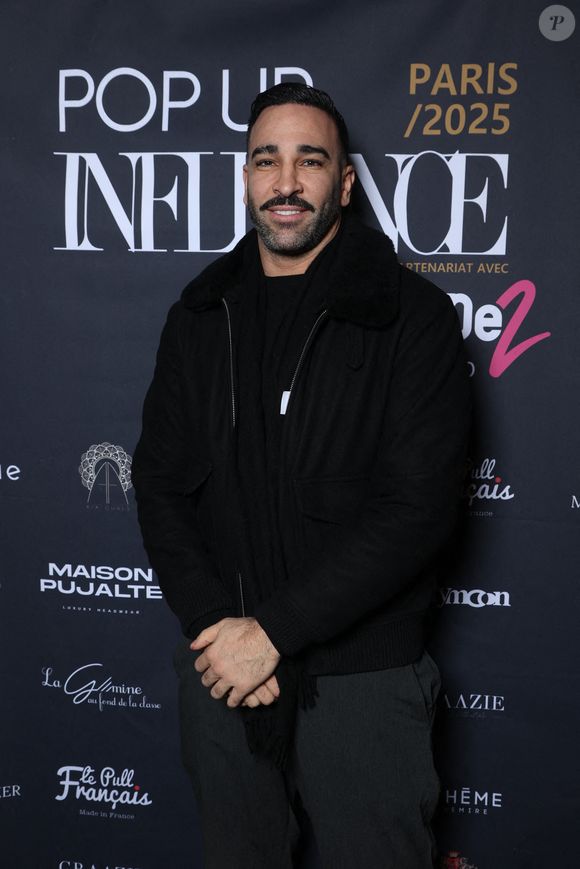 Adil Rami participe à la Pop Up Influence Party organisée par Aurelien Cassirame, à Paris, le 02 février 2025 à Paris, France. Photo by Jerome Domine/ABACAPRESS.COM