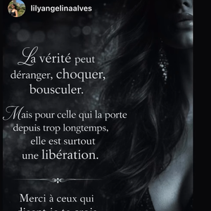 Son père Pedro Alves a repartagé le message, accompagné de plusieurs émojis cœur rouge.

Story Instagram de Lily, la fille de Lucie Bernardoni, son père réagit