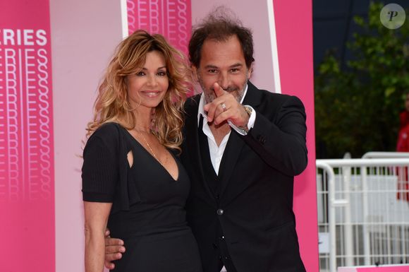 Ingrid Chauvin et son ex-mari Thierry Peythieu durant le "Pink Carpet" des séries "Killing Eve" et "When Heroes Fly" lors du festival "Canneseries" à Cannes, le 8 avril 2018. © Rachid Bellak/Bestimage
