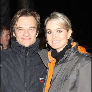 David et Laeticia Hallyday à Val d'Isère lors de la coupe du monde de ski en 2008 - Angeli - Borde Bestimage