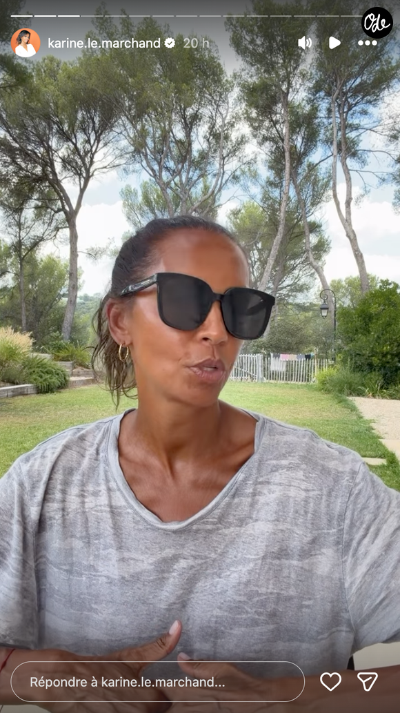 Capture d'écran de la story de Karine Le Marchand du mardi 4 août 2026.