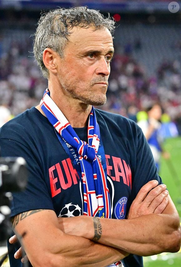 Luis Enrique - Le PSG remporte la Ligue Des Champions 2025, pour la première fois de son histoire, face à l'Inter Milan (5-0) à l'Allianz Arena de Munich, le 31 mai 2025.
© Christian Liewig/Bestimage