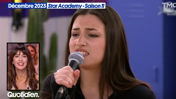 Lénie taclée par Yann Barthès dans "Quotidien", le 16 septembre 2024, sur TMC. 
Crédit : Quotidien/TMC