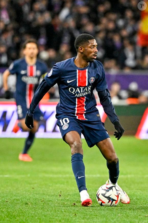 Ousmane Dembele (psg) lors du match de Ligue 1 McDonald's opposant le Toulouse Football Club - TFC - au Paris Saint-Germain - PSG - (0-1) au Stadium de Toulouse, France, le 15 février 2025. © Thierry Breton/PsnewZ/bestimage