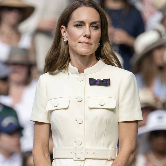 La princesse Catherine (Kate) Middleton, princesse de Galles, assiste à la finale féminine des championnats de Wimbledon, 13ème journée à Wimbledon le 12 juillet 2025. @Dana Press / Bestimage