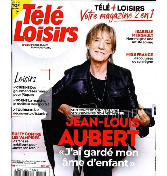 Jean-Louis Aubert en couverture du Télé Loisirs pour le concert de ses 50 ans de carrière ©Télé Loisirs