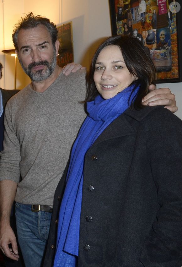Jean Dujardin et Nathalie Péchalat - People à la générale de la pièce "L'être ou pas" au Théâtre Antoine à Paris le 21 mars 2016. © Coadic Guirec/Bestimage