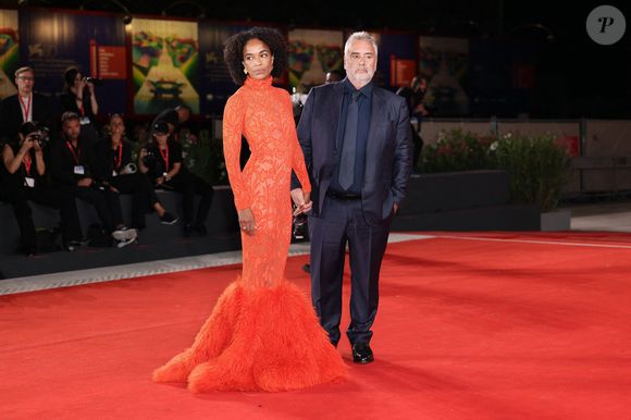 Virginie Silla, Luc Besson assistent à un tapis rouge pour le film "Dogman" au 80ème Festival International du Film de Venise le 31 août 2023 à Venise, Italie. Photo by Marco Piovanotto/ABACAPRESS:COM