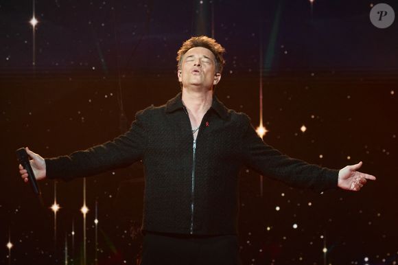 Exclusif - David Hallyday lors de l’enregistrement de l’émission “Les stars s’unissent pour le Sidaction” au théâtre Marigny à Paris, France, le 11 mars 2025. L’émission sera diffusée en prime le 22 mars sur France 2. © Guirec-Moreau/ Bestimage