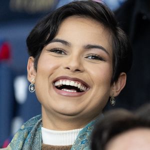 Ève Gilles (Miss France 2024) dans les tribunes du match de 8ème de finale de la Ligue Des Champions 2025-2026 (LDC) "Paris-Saint-Germain (PSG) - AS Monaco (2-2)" au Parc des Princes à Paris, le 25 février 2026.© Cyril Moreau/Bestimage