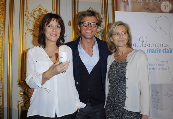 Tina Kieffer, Laurent Delahousse, Claire Chazal - Conférence de presse de l'opération "La Flamme Marie Claire" à Paris le 16 mai 2013. AGENCE / BESTIMAGE