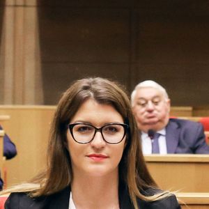 Audition par la commission d'enquête du Sénat de Marlène Schiappa Secrétaire d'Etat auprès de la Première ministre, chargée de l'Economie sociale et solidaire et de la Vie associative dans l'affaire du fonds Marianne, au Sénat, le 14 juin 2023, à Paris. © Stéphane Lemouton / Bestimage