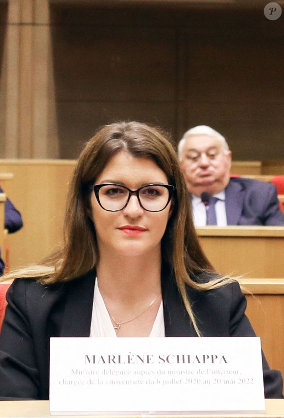 Audition par la commission d'enquête du Sénat de Marlène Schiappa Secrétaire d'Etat auprès de la Première ministre, chargée de l'Economie sociale et solidaire et de la Vie associative dans l'affaire du fonds Marianne, au Sénat, le 14 juin 2023, à Paris. © Stéphane Lemouton / Bestimage