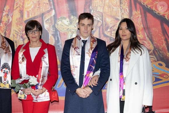 La princesse Stéphanie de Monaco, Louis Ducruet et sa femme Marie (enceinte) - Arrivées lors du 45ème Festival International du Cirque de Monte Carlo sous le chapiteau Fontvieille à Monaco le 20 janvier 2023. © Olivier Huitel/Pool/Bestimage