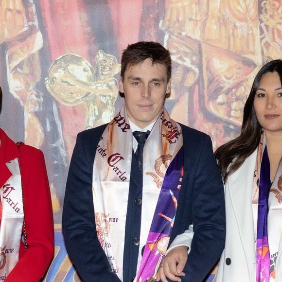 La princesse Stéphanie de Monaco, Louis Ducruet et sa femme Marie (enceinte) - Arrivées lors du 45ème Festival International du Cirque de Monte Carlo sous le chapiteau Fontvieille à Monaco le 20 janvier 2023. © Olivier Huitel/Pool/Bestimage