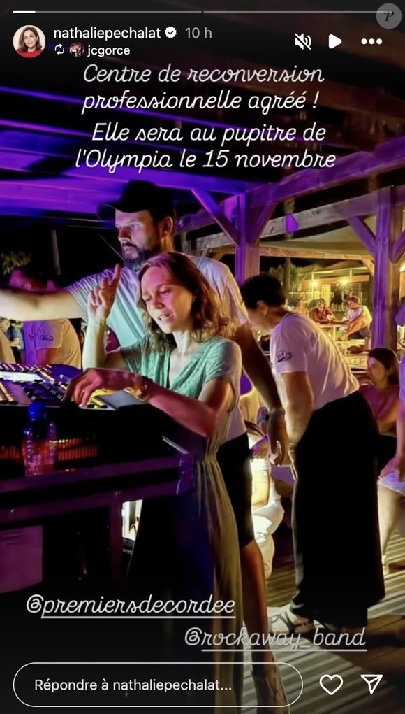 Elle sera "au pupitre" du célèbre Olympia le 15 novembre, dans un rôle encore mystérieux mais prometteur ! 

Nathalie Péchalat en reconversion ? C'est ce que laisse croire sa story Instagram de ce vendredi 18 juillet 2025 Capture d'écran Instagram @nathaliepechalat