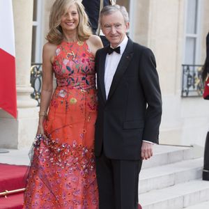 Bernard Arnault et sa femme Hélène - Dîner d’état en l’honneur de la reine d'Angleterre donné par le président français au palais de l’Elysée à Paris, le 6 juin 2014, pendant la visite d’état de la reine après les commémorations du 70ème anniversaire du débarquement. OLIVIER BORDE / BESTIMAGE