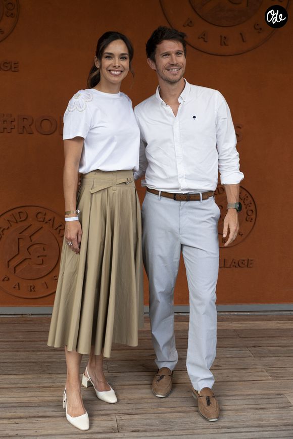 Marine Lorphelin (Miss France 2013) et son compagnon Stanislas Gruau au Village lors des Internationaux de France de Tennis de Roland Garros 2025 le 3 juin 2025 à Paris.  © Moreau / Jacovides / Bestimage