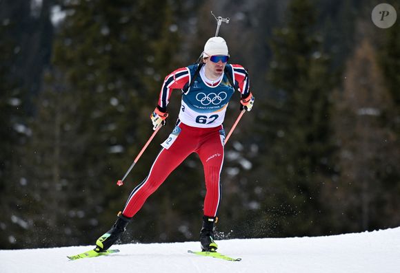 10 février 2026, Italie, Antholz : Olympia, Jeux Olympiques d'hiver Milan Cortina 2026, Biathlon, Individuel 20 km, Hommes, Sturla Holm Laegreid de Norvège sur la piste. Photo : Hendrik Schmidt/DPA/ABACAPRESS.COM