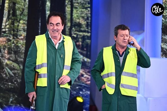 Exclusif - Les chevaliers du fiel, Eric Carriere et Francis Ginibre  - Enregistrement de l'émission "Vivement dimanche" au studio Rive gauche, le 18 mars 2025.

© Guillaume Gaffiot / Bestimage