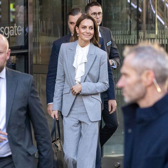 Catherine (Kate) Middleton, princesse de Galles, arrive à la Salesforce Tower pour assister au sommet Future Workforce à Londres. © Zuma Press / Bestimage
