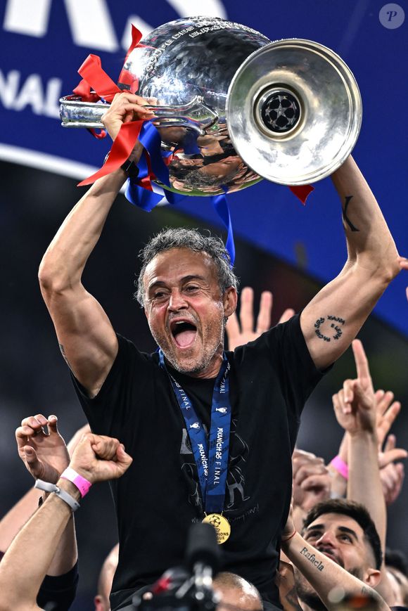 Luis Enrique - Le PSG remporte la Ligue Des Champions 2025, pour la première fois de son histoire, face à l'Inter Milan (5-0) à l'Allianz Arena de Munich, le 31 mai 2025.
Image Sport/PsnewZ/Bestimage