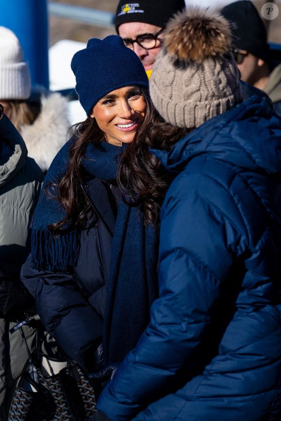 Meghan Markle lors d'une visite au camp d'entrainement des athlètes des Invictus Games 2024 à Whistler en Colombie Britannique le 15 février 2024. Backgrid USA / Bestimage