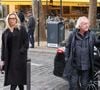 Didier Barbelivien et sa compagne Laure Bernardini - Obsèques de Michel Michel, propriétaire du Banana Café, en l’Église Saint Jean de Montmartre à Paris, le 16 octobre 2025. 
© Denis Guignebourg / Bestimage