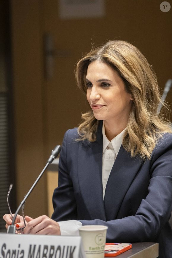 CNews La journaliste Sonia Mabrouk devant la commission d'enquête parlementaire sur les procédures d'attribution des autorisations des services nationaux de télévision à l'Assemblée nationale à Paris, le 29 février 2024. Photo by Eliot Blondet / ABACAPRESS.COM