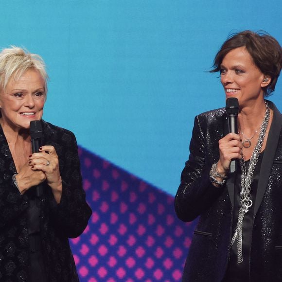 Exclusif - Muriel Robin, Anne Le Nen lors de l'enregistrement de l'émission "Nos voix pour toutes" au profit de la Fondation des femmes à l'Adidas Arena diffusée sur TMC le 25 novembre 2025, à Paris, France, le 19 novembre 2025. © Guirec-Moreau/Bestimage