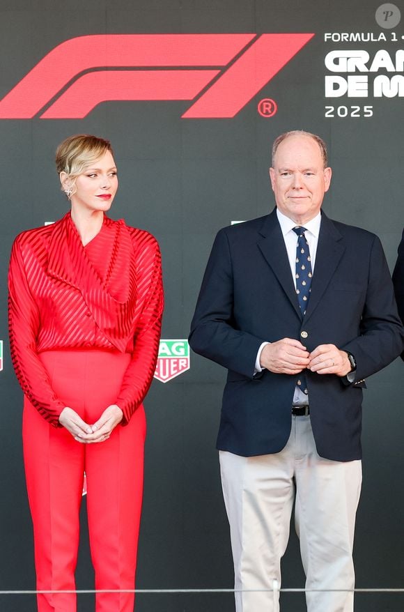 Le prince Albert II de Monaco et la princesse Charlène de Monaco lors du Grand Prix de Formule 1 (F1) de Monaco, le 25 mai 2025. © Claudia Albuquerque/Bestimage