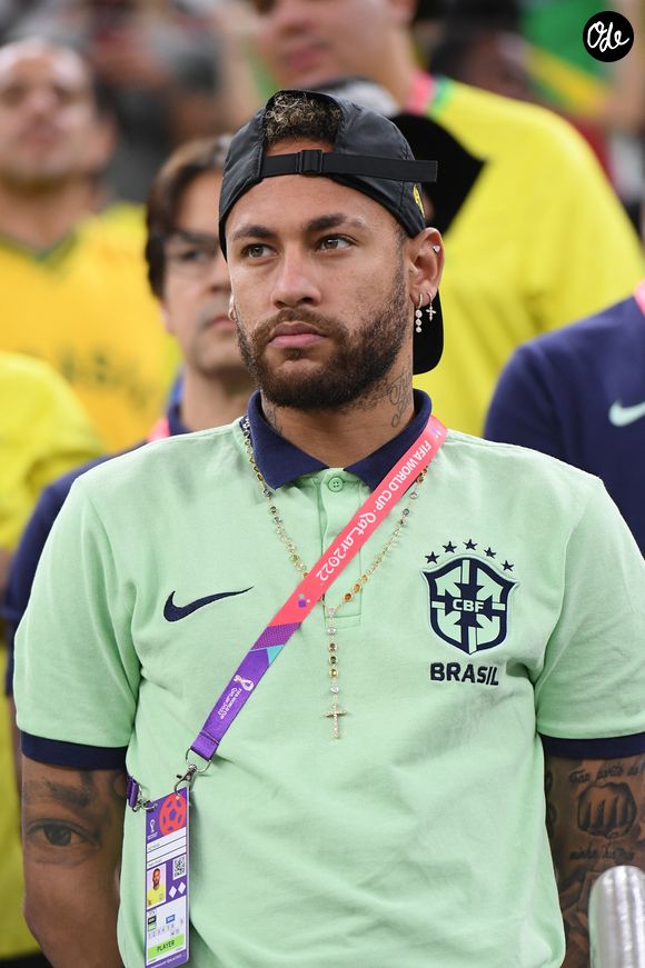 Neymar Jr lors du match "Brésil - Cameroun" (0-1) lors de la Coupe du Monde 2022 au Qatar (FIFA World Cup Qatar 2022), le 2 décembre 2022. © Philippe Perusseau / Bestimage