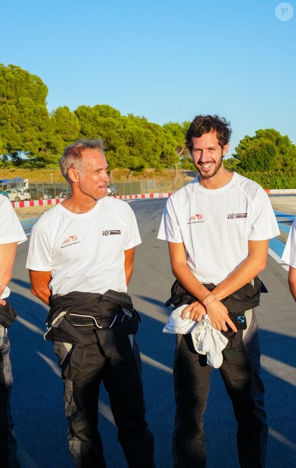 Exclusif - Paul Belmondo, Victor Belmondo lors du marathon Karting Jules Bianchi (jour 1) au circuit Paul Ricard au Castellet, France, le 6 septembre 2024. © Anne-Sophie Guebey via Bestimage