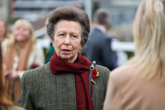 La princesse Anne d'Angleterre assiste à la course de charité au profit de la British Horse Society à l'hippodrome de Newbury le 7 novembre 2024. GOFF INF / BESTIMAGE