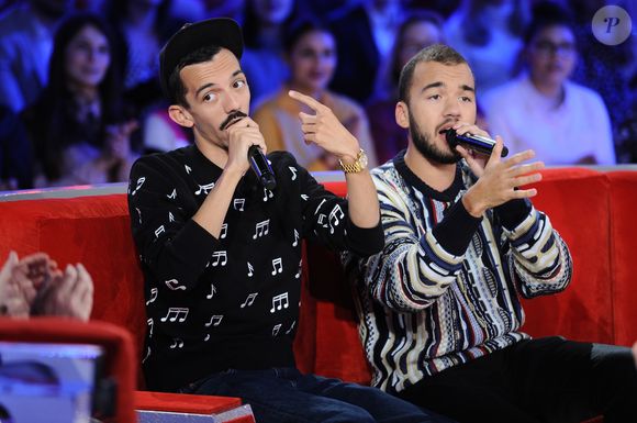 Exclusif - Bigflo et Oli (Florian et Olivio José Ordonez) - Enregistrement de l'émission "Vivement Dimanche prochain" au Studio Gabriel à Paris, présentée par M.Drucker et diffusée le 3 mars sur France 2. Le 20 février 2019
© Guillaume Gaffiot / Bestimage