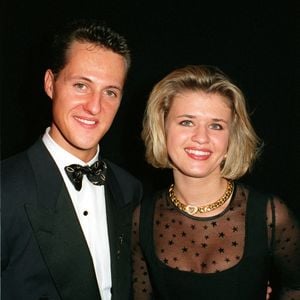 Michael Schumacher et sa petite amie Corinna Betsch à München, Allemagne, le 10 décembre 1993. Photo par Picture-Alliance/DPA/ABACAPRESS.COM