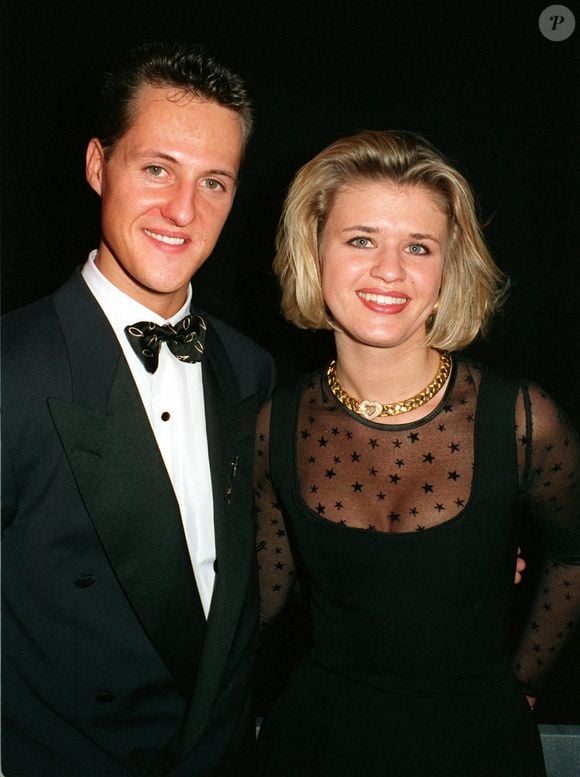 Michael Schumacher et sa petite amie Corinna Betsch à München, Allemagne, le 10 décembre 1993. Photo par Picture-Alliance/DPA/ABACAPRESS.COM