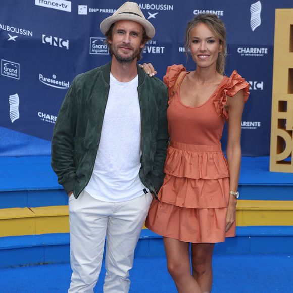 Philippe Lacheau et Elodie Fontan - Arrivées sur le tapis bleu de la 16ème édition du festival du film francophone de Angoulême le 26 août 2023. © Coadic Guirec / Bestimage