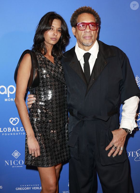 JoeyStarr et sa compagne Pauline Latchoumanin - Photocall du Global Gift Gala Paris à l'hôtel Four Seasons George V à Paris le 8 novembre 2025. © Marc Ausset-Lacroix/Bestimage