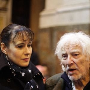 Le chanteur, auteur et compositeur français Hugues Aufray lors d'une messe à la mémoire de l'actrice française Brigitte Bardot à l'église Saint-Roch à Paris, le 28 janvier 2026. Photo by Nasser Berzane/ABACAPRESS.COM