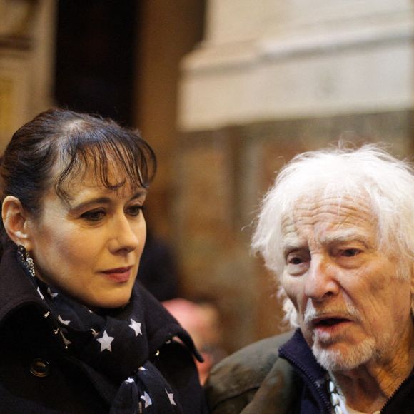 Le chanteur, auteur et compositeur français Hugues Aufray lors d'une messe à la mémoire de l'actrice française Brigitte Bardot à l'église Saint-Roch à Paris, le 28 janvier 2026. Photo by Nasser Berzane/ABACAPRESS.COM