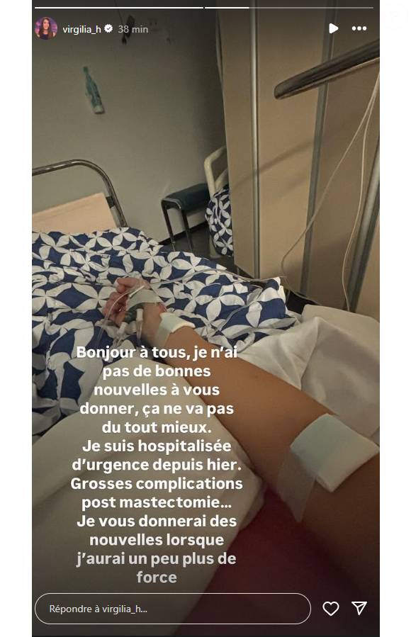 Virgilia Hess hospitalisée en urgence