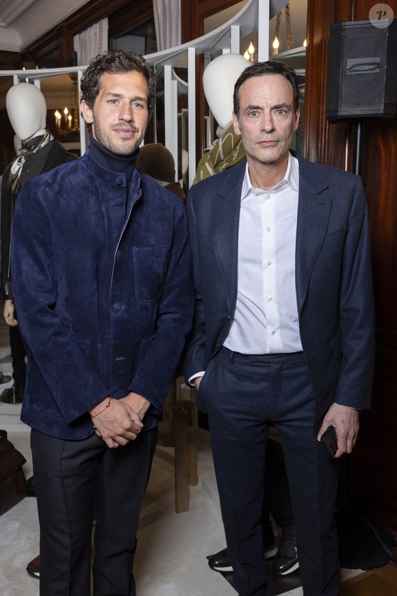 Victor Belmondo, nouvel ambassadeur de Berluti, Anthony Delon - Photocall pour les 130 ans de Berluti lors de la fashion week à Paris le 22 janvier 2025. © Olivier Borde /Bestimage