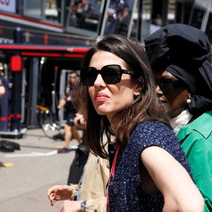 Charlotte Casiraghi et Khadja Nin - Les célébrités dans les paddocks la veille du Grand Prix de Formule 1 (F1) de Monaco le 24 mai 2025.
© Dylan Meiffret / Nice Matin / Bestimage