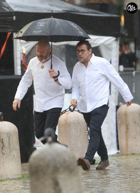 Les chefs Philippe Etchebest et Michel Sarran - Obsèques de Paul Bocuse en la cathédrale Saint-Jean de Lyon. Le 26 janvier 2018.
AGENCE / BESTIMAGE