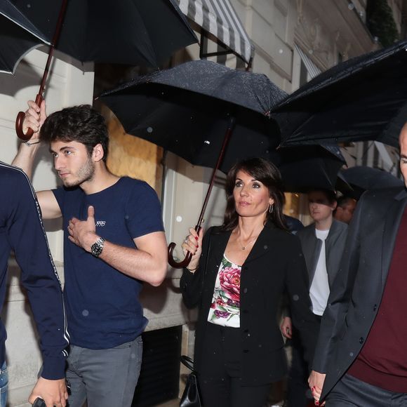 Zinédine Zidane avec sa femme Véronique et leurs enfants Luca et Enzo - A l'occasion des 20 ans de la victoire de l'équipe de France, les bleus 98 se sont rendus à un dîner organisé au Buddha Bar avec les joueurs et leurs familles à Paris, France, le 11 juin 2018.